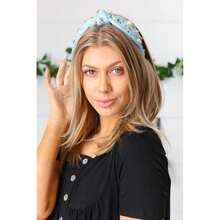 Pearl Knotted Headband For Women White Pearl Rhinestone Crystal Jeweled Embellished Hairband Fashion Elegant Ladies Wide Top Knot Bride Boho Head Band Headpieces Bachelorette Party Hair Accessories - 淺藍色結髮帶 - 查看 4