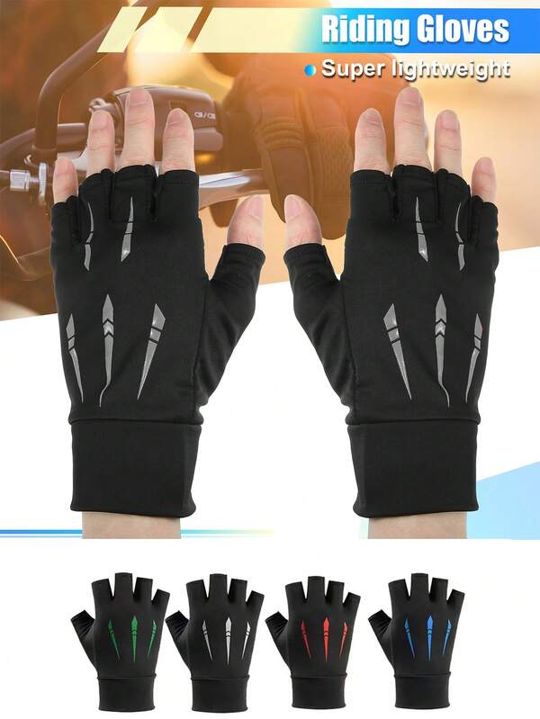 Guantes de ciclismo de media dedos, guantes de bicicleta unisex para montar en bicicleta, sin deslizamiento, de dedos cortos para montaña, hombre, deportes, senderismo, escalada, camping, gimnasio