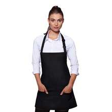Womens/Ladies Short Pocket Bib Apron (Black) - Coffee Brown - View 3