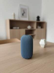 1个仿陶瓷纹理塑料花瓶，适用于人造蒲苇草，北欧农舍风格，米色圆柱形，条纹细节，装饰摆件，家居装饰，适用于客厅、婚礼、春季餐桌装饰 - 彩色 - 查看 9