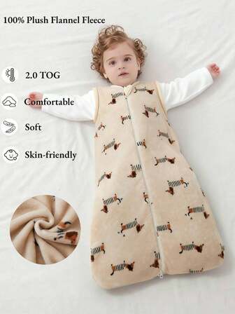 Nyfödda Baby Pojkar Flickor Mysiga Mjuka Sovsäckar Spädbarn Småbarn Barn Ärmlös Rosa Leopard Tryckt Söt Flanell Varm Sovsäck