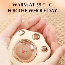 OBOVAY Calentador de manos recargable USB de 1200 mAh, banco de energía móvil, calentador eléctrico de manos lindo y portátil para la oficina