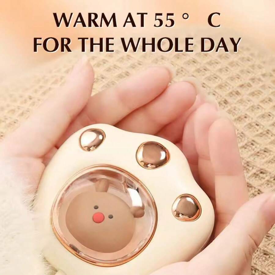 OBOVAY Calentador de manos recargable USB de 1200 mAh, banco de energía móvil, calentador eléctrico de manos lindo y portátil para la oficina