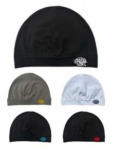 Cappellini beanie ricamati, berretto a cuffia, streetwear, per escursionismo, sport all'aperto, viaggio, hip hop, rap, casual, adatto a tutte le stagioni, unisex, leggero, morbido, a maglia, traspirante, caldo, confortevole, versatile, stile di strada alla moda, accessorio di per uomo e donna