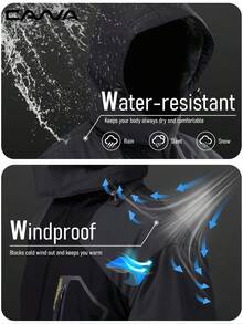 Cavva 男士冬季保暖防水防风多口袋滑雪外套，适合徒步、露营、登山、滑雪等户外活动。 - 彩色 - 查看 5