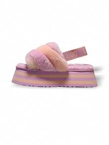 Dép xỏ ngón UGG Disco Stripe dành cho nữ, thoáng khí, nhẹ, ấm áp, trang trí đa năng, dễ giặt, dùng ngoài trời hàng ngày, màu tím 1120875-PPDC - Màu tím - Xem 1
