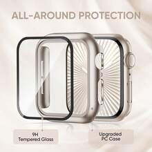 Stretchy Bands Compatible With Apple Watch Band And Case 40mm 44mm 41mm 45mm 42mm 46mm 38MM, Nylon Solo Loop Sport Straps Protective Cover With Screen Protector Compatible With IWatch Series 11 10 9 8 7 SE 6 5 4 3 2 1