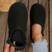 Fashion Clogs Slippers Casual Non Slip Sandals Adjustable Comfort Mules For Women Flat Shoes Outdoor Walking Travel Summer - 黑色 - 查看 3