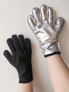 1pc PU Sports Sweat Gloves, Sauna Sweat Absorbing Hand Protector, Moisturizing Smooth Coating, Sweat Enhancing, Suitable For Home Use - Silver - View 2