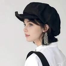 Ladies' Retro Painter Beret - Breathable And Comfortable, Suitable For Spring And Summer Seasons, Suitable For Daily Wear, Travel, And Festival Gifts, Travel Accessories | Retro Style Hat | Texture - 卡其色 - 查看 4