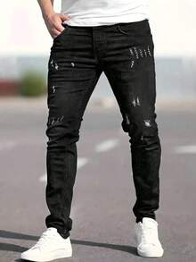 垃圾摇滚哥特 Y2K 风格时尚休闲运动学院修身年轻街头成熟商务破洞弹力裤