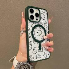 Premium Magnetic Case For IPhone11/12/13/14/15/16/17 Promax Air Plus Cute Bunny Sketch Pattern Y2k Cased MagSafe Ready, Anti-Fall, Springtok And Ultra-Thin Design |   Perfect For Everyday Use - trắng - Xem 8