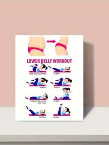 Lower Abs Workout Chart Print - Modern Health Awareness Poster With Exercise Guide, Frameless Design, 2d Flat Pattern, Paper Material, Perfect Wall Decoration For Home, Office Or Bedroom, Fitness Accessory, Ideal Room Decoration