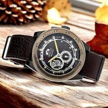 Orient Reloj automático para hombre Orient, esfera negra clásica, correa, reloj de vestir RA-AR0202E10B