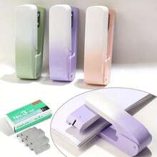 360 Degree Rotating Gradient Color Stapler, Easily Handles Multiple Pages, Can Staple Up To 25 Sheets, Multifunctional Manual Office Supplies