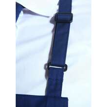 Basic Pocket Bib Apron (Navy) - Navy Blue - View 3