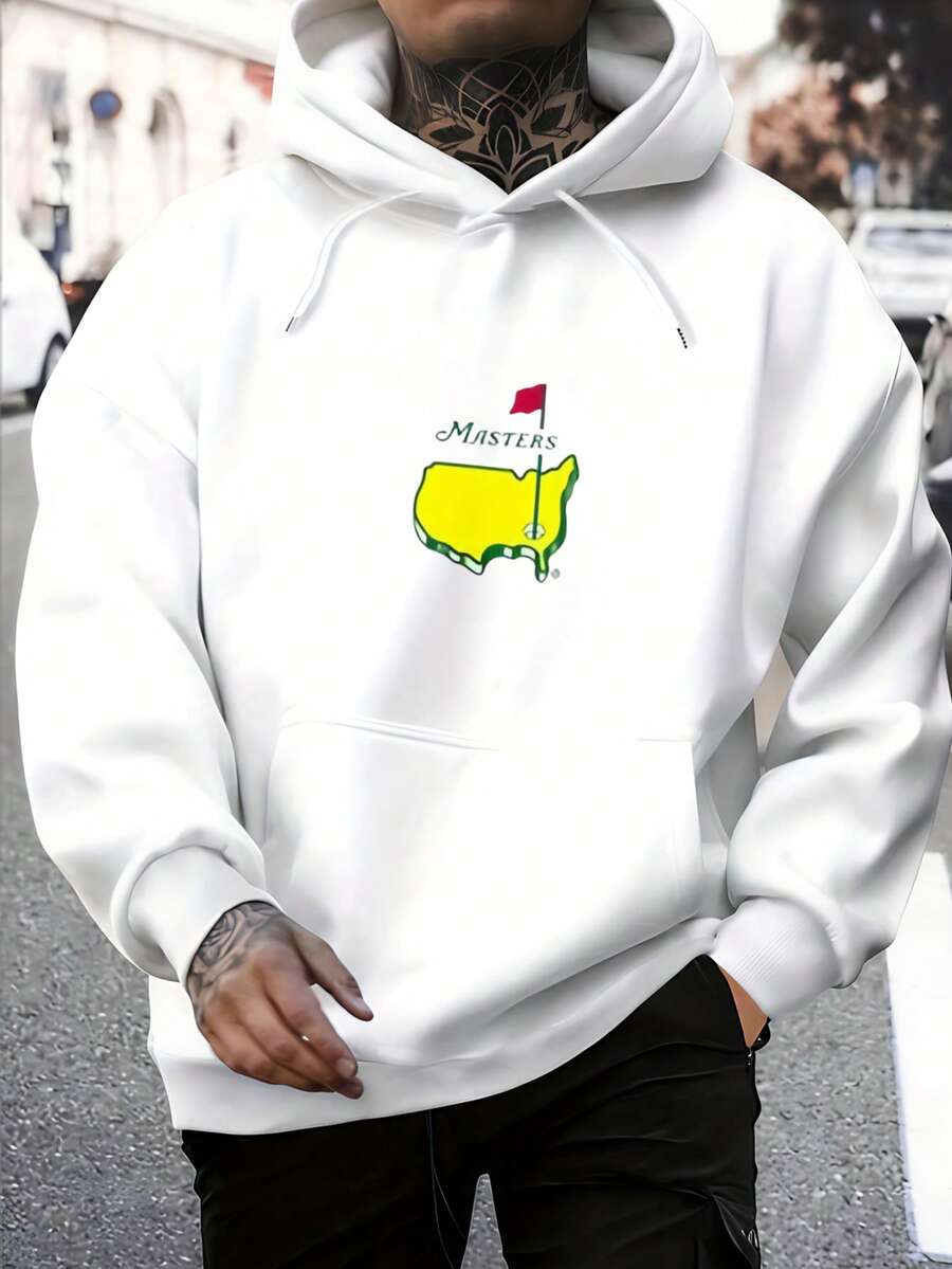Mens Oversized Hoodies Sweatshirts Fall Fashion 2025 Pullover Sweaters Winter Clothes Men's Hoodies Pullover Casual Sweatshirts With Pockets Loose Fit Long Sleeve Drawstring Design Hoody Sweatshirt  Masters Golf Course Flag Design Mens Graphic Hoodies Letter Print Hoodie Unisex Oversized Hoodies Long Sleeve Pocket Pullover
-White - 白色 - 查看 1