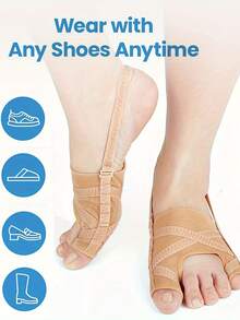 1 Pair Toe Separator With Adjustable Strap (Suitable For Big Toe & Small Toe), Progressive Adjustment, Comfortable Day & Night Support, Non-Slip & Friction-Free, 2025 New Foot Care Tool, Toe Corrector, Invisible & Comfortable Design, Suitable For Commuting, Home Care, Walking, Foot Correction, Soft & Breathable, Cross-Border Foot Care Equipment, Specialized Toe Soothing & Support Accessory - Multicolor - View 3