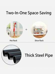 1pc Multi-Functional Coat Rack, Shoe Rack, Storage Rack, Movable And Easy To Assemble, Suitable For Living Room, Entrance, Bedroom, Study, Office, Holiday Gift, Valentine's Day Gift, Children's Gift