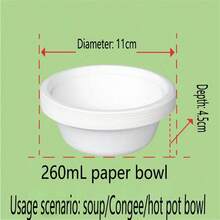 10/50个装 260/350/500/680毫升 一次性食品包装，白色纸碗，适用于户外派对和烧烤、婚礼和生日用品、家居和派对装饰 - 白色 - 查看 20