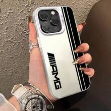 CarLuxury AMG 手机壳，兼容 17、16、15、14、13、12、11 Pro Max、X、XR、XS Max、8、7 Plus，采用防震磨砂背壳。也适用于 Galaxy S24 FE/ A56 5G/ A55 5G/ A36/ A26 5G/ A16。 - 銀色 - 查看 2