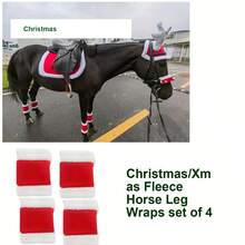 Suministros navideños para caballos: Sombrero con cuernos de reno navideños, envoltorios para patas de caballo navideños, cubiertas de campanas de brida navideñas, campanas de trineo navideñas, conjunto de suministros ecuestres navideños