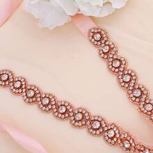 1 件优雅手工水晶腰带，新娘礼服腰带，皇家风格，欧美时尚 - 彩色 - 查看 4