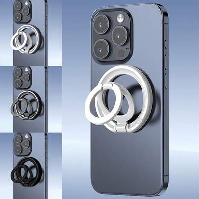 Giá đỡ điện thoại dạng nhẫn từ tính có thể gập lại, Phụ kiện kẹp điện thoại hai vòng di động