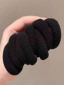 10/5pcs Mixed Color Versatile Bold High Elasticity Temperament Fashionable And Simple Women's Hair Tie Durable And Non Damaging Hair Rope (Color Random) ,Ponytail Holders ,Hair Elastics ,Hair Rubber Bands ,Scrunchies ,Elastic Hair Tie