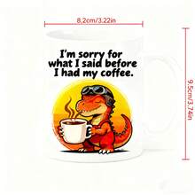 Taza de cerámica de 11 onzas con diseño de dinosaurio, taza creativa para bebidas calientes y frías, vaso de agua de oficina, regalo de vacaciones, sorpresa, regalo perfecto