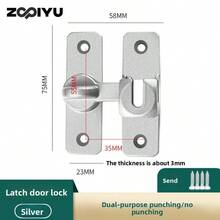 Zăvor de ușă fără burghiu, Încuietoare de ușă cu tragere și împingere la 90 de grade/180 de grade, Șurub pentru ușă glisantă de hambar, Zăvor, Încuietoare, Încuietoare pentru ușă de baie