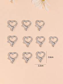 10pcs Fashionable Simple Star Clasp Hook Diy Keychain Material Accessories - Silver - View 7