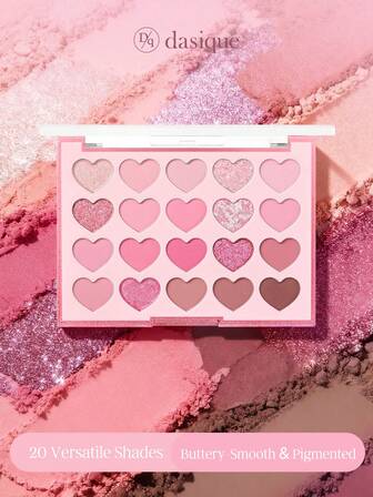 Paleta de sombras de ojos de 20 colores Dasique, maquillaje de larga duración y alto pigmento, ideal para graduación y cumpleaños, fácil de usar y suave para mezclar, fórmula vegana y libre de crueldad, un must para las fiestas, el mejor encanto de color para las chicas, un regalo de Navidad perfecto para mujeres, maquillaje de marca de moda elegante para volver al colegio