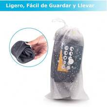 EMAGIE Cubre Zapatos Impermeable para Lluvia - Cubiertas de Botas a Prueba de Agua Lluvia Nieve Protector de Zapatos para Hombre y Mujer Cubrebotas Antideslizante Plegable de Reutilizable para Exteriores Bicicleta Motocicleta Viaje - Negro - Ver 6