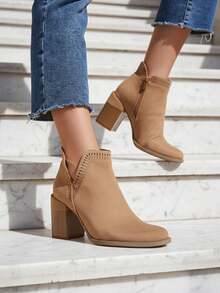Royalfashion 女士高跟踝靴 Vettot - 卡其色 - 查看 3