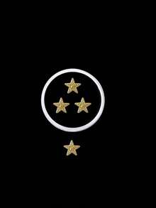 3 peças/caixa de joias de dente de metal com pedras preciosas em forma de estrela, joias de dente hip hop para homens (ouro/prata)