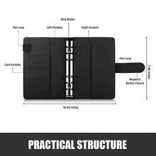 A6 Binder - 6 Ring Budget Planner With Magnetic Closure, A6 Leather For Women, Refillable Notebook, 7.48"X5.2" - Nhiều màu13 - Xem 3