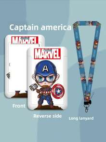 漫威蜘蛛侠超级英雄证件卡套挂绳吊坠，酷炫钥匙扣项链，男孩礼物，工作证件套