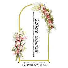 TAIMASI 3 Set Metal Arch Backdrop Stand, Golden Wedding Arch Stand Set Of 3(7.2Ft+6.6Ft +6Ft),  Stable Wedding Arch Frame For Wedding Birthday Party Shower Ceremony Graduation Decoration Helloween Christmas  | Durable Metal Stand, Wedding Decorations Supplies - 金色 - 查看 13
