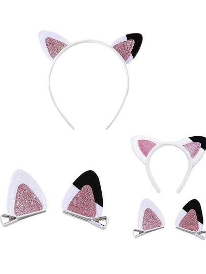 1pc Plush Cat Ear Headband Cosplay Costume Hairhoop Party Props Headpieces Masquerade Headdress Girl Animation Accessories