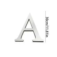 Silver Mirror Alphabet A-Z Wall Stickers - 10/15/20/30cm Tall Letters & Symbols Sold Separately, Dual-Layer Design: Reflective Acrylic Top + 1cm Thick Foam Base With Adhesive, Apply Together For 3D Effect Or Use Only Mirror Layer, Create Custom Words On Walls/Windows, Ideal For Marriage Ceremony Initials, Inspiring Messages In Work Areas, Romantic HOME Displays