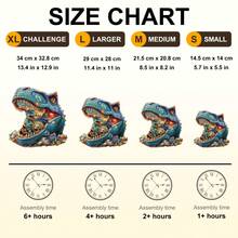 Fantasy Dinosaurs - Wooden Puzzle, Asymmetrical Animal Shaped Wooden Jigsaw Puzzle Toy, Unique Party Game Gift, Decorative Art Painting, Tabletop Magic Puzzle, Unique Children's Educational Puzzle, Holiday Gift, Adult Wooden Puzzle, Christmas Gift, Back To School Gift, Birthday Gift (2D Puzzle) - Multicolor - View 4