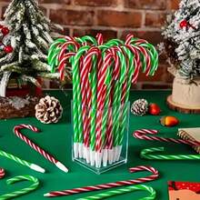 2/10pcs Christmas Candy Cane Round Ballpoint Pen, Plastic Twist Cap, Mid-Point Design – Perfect For Holiday Gifts And Office Supplies, No Electricity Required, Ideal As Party Favors