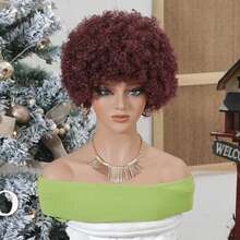 1pc Men's Curly Wig, Party Costume Wig, Unisex Curly Explosion Head Colorful Wig, Rainbow Color, Fan Wig, Disposable Wig, Easy To Wear, High Cost-Performance