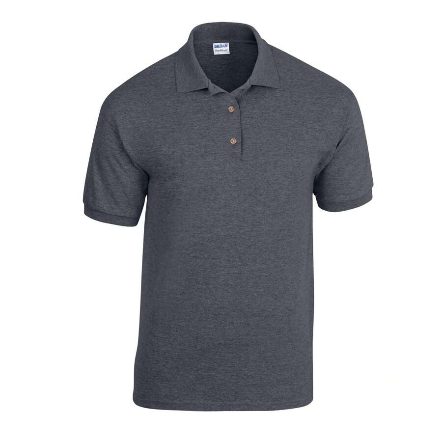 Unisex Adult Dryblend Jersey Polo Shirt (Dark Heather) - Dark Grey - View 1