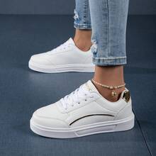 Women's White Casual Sports Shoes, Platform Shoes, Casual Women's Shoes, Four-Season New Design, Small White Shoes, Lightweight And Breathable, Fashionable And Versatile.