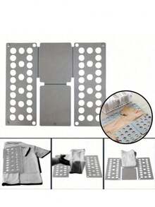 1pc Space Saving Garment Folding Board, Adjustable Size Plastic Board For T-Shirts And More, Ideal For Travel And Home Organization, Hanging Closet Clothing Folder, Perfect For Quick Folding, Closet Organizer, Home, Dorm, Travel, And Storage Solutions - Multicolor - View 4