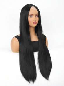 Synthetic Lace Front Wig - Long Straight Lace Front Synthetic Wig - Fashionable Women's Heat-Resistant Fiber Wig Suitable For Halloween And Cosplay