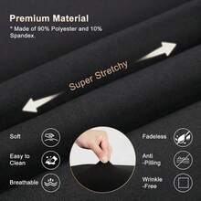 NIMBUSKNIT 1/2pc 6FT Professional Spa Bed Cover - Heavy-Duty Elastic Lash & Massage Bed Protector, Stretch-Resistant & Wrinkle-Free, Salon Essential, Stylish Design, Smooth Texture, Machine Washable, Suitable For Massage, Waxing, Tattooing, Great For Salon Setup, Comfortable & Clean - màu đen - Xem 6