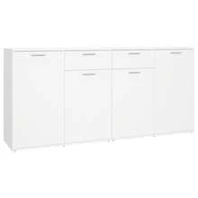 Aparador Larryhot Blanco 160x36x75 cm Madera de ingeniería, duradera, fácil de montar, ideal para la decoración del hogar
